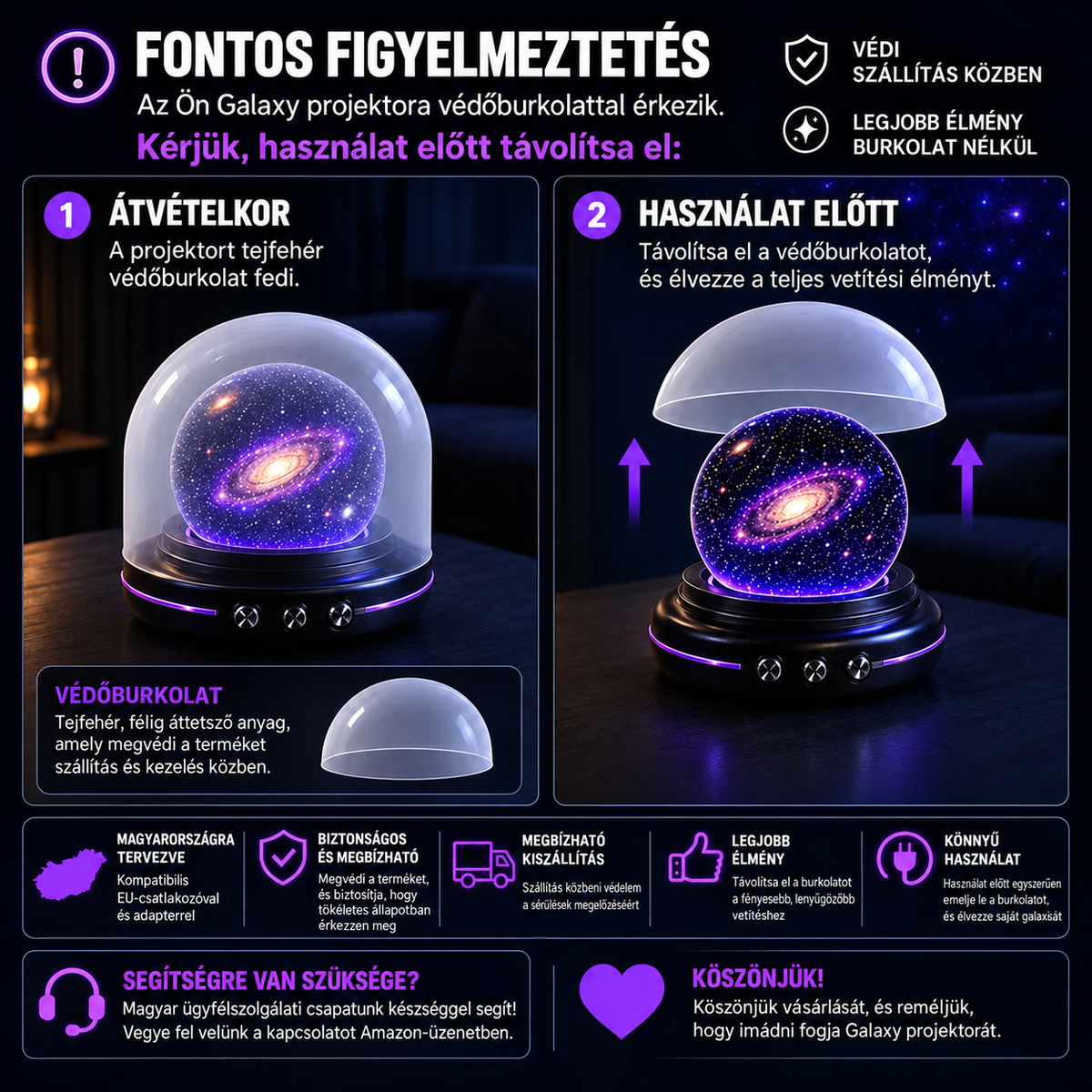 BILLHOL®1️⃣ Új Generációs 5D Holografikus Projektor – 30+ Dinamikus Jelenet A Tökéletes Hangulatért