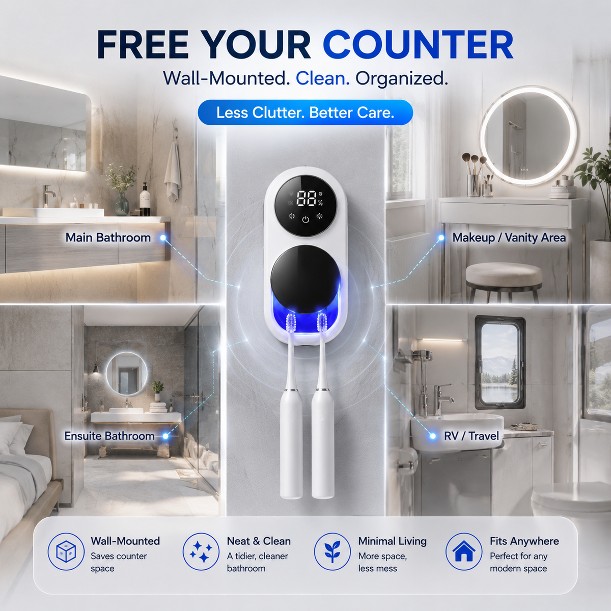 BILLHOL® Smart UV Toothbrush Sanitizer & Dryer