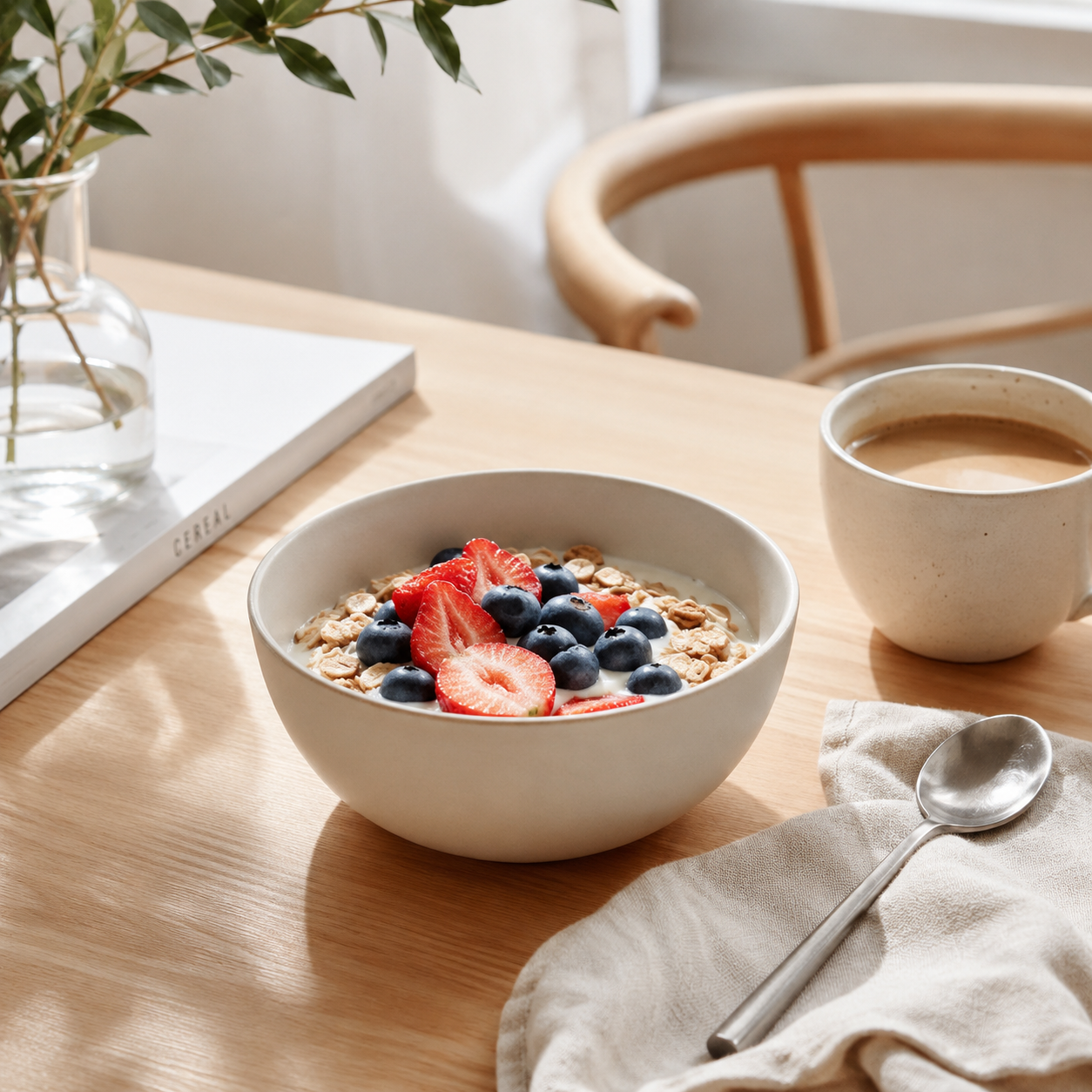 Matte Light Beige Ceramic Bowl