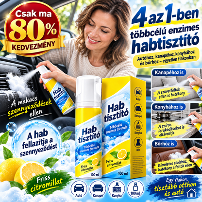 【Csak ma 80% KEDVEZMÉNY】Creawel®🔥4 az 1-ben univerzális enzimes habtisztító｜Konyhához, autóbelsőhöz, kanapéhoz és cipőhöz – egy flakon mindenre