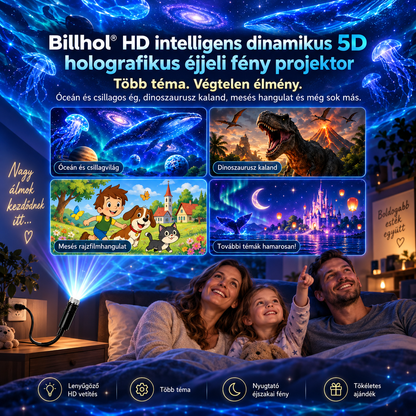 Billhol® ⚡HD Intelligens Dinamikus 5D Holografikus Éjszakai Fényprojektor