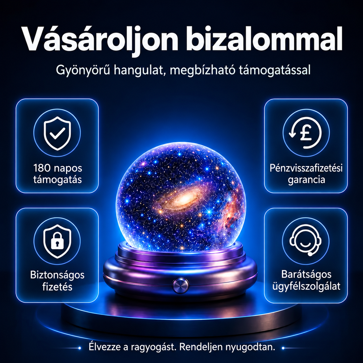 BILLHOL®1️⃣ Új Generációs 5D Holografikus Projektor – 30+ Dinamikus Jelenet A Tökéletes Hangulatért