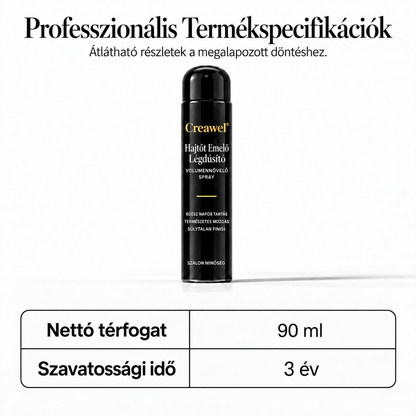 ⏳🔥 KORLÁTOZOTT IDEIG 70% KEDVEZMÉNY! ⏰ Creawel®✨ Barackillatú volumennövelő hajspray – Azonnali hajtőemelés, dúsabb haj és egész napos rugalmas tartás