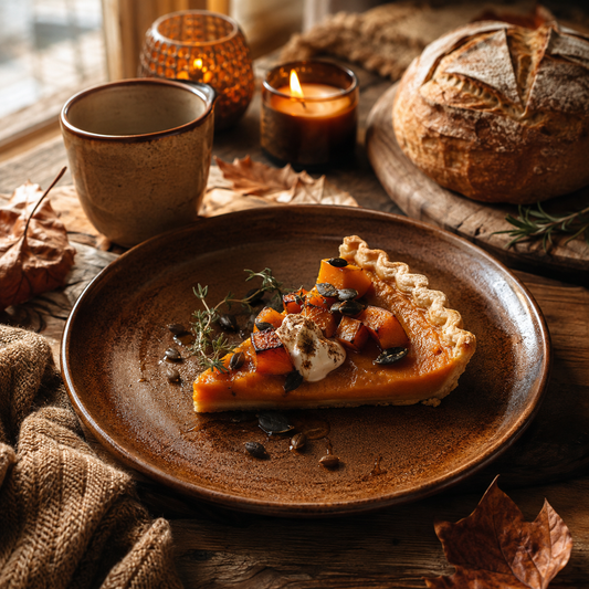 Rustic Brown Reactive Glaze Stoneware Dinner Plate
