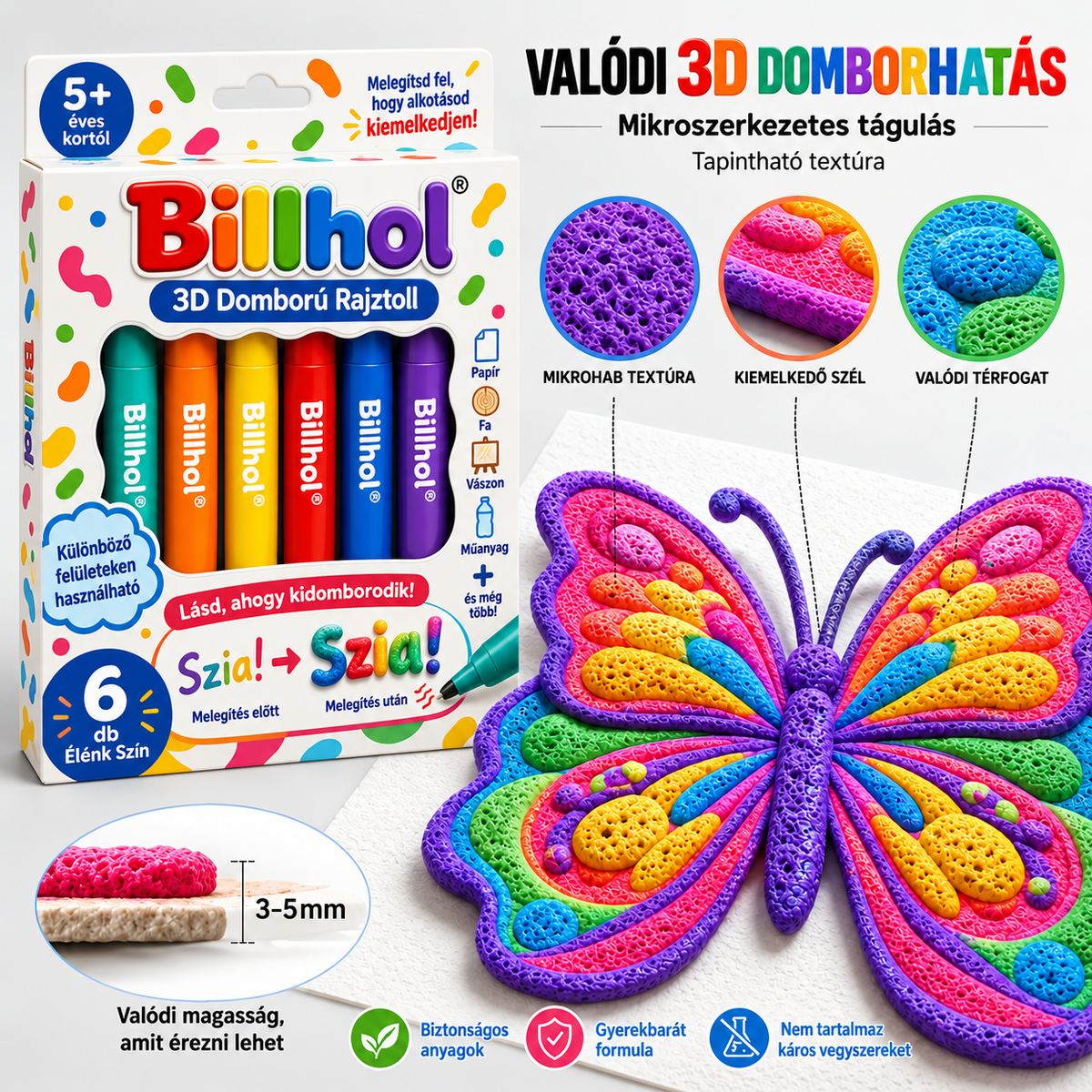 Rendelj Ma És Spórolj 50%-ot丨𝐁i𝐥𝐥𝐡𝐨𝐥®1️⃣ 3D Domborműves Művészeti Toll – Alakítsd A Sík Rajzokat Tapintható 3D Alkotásokká